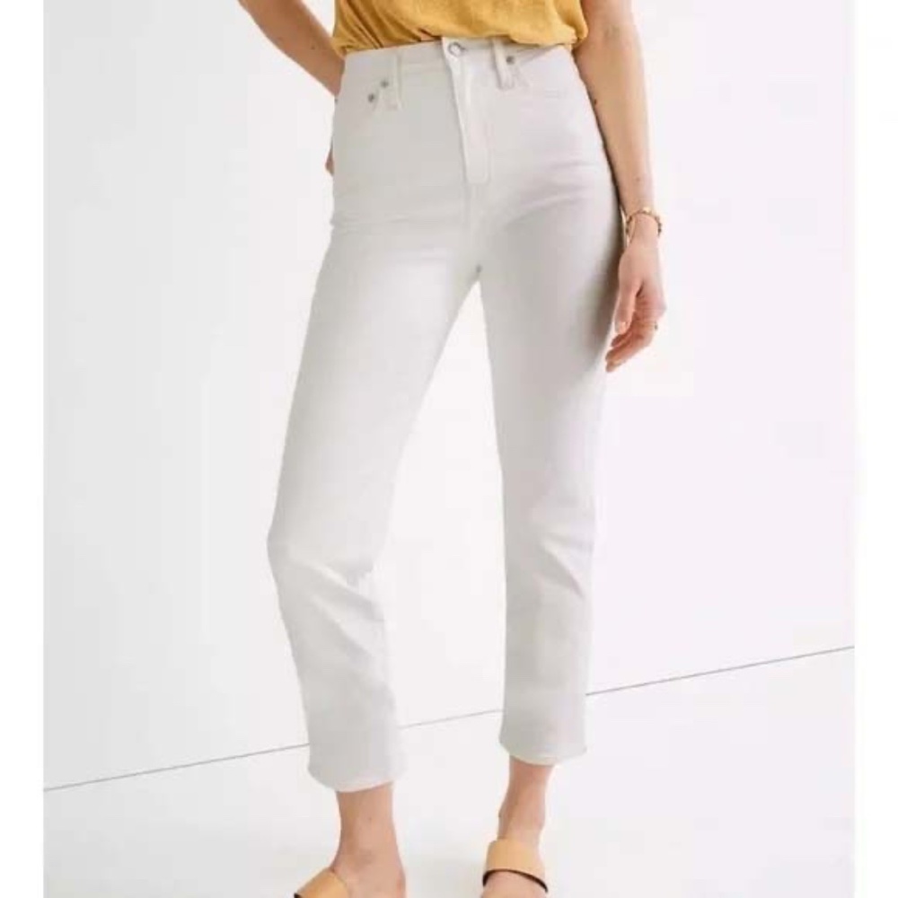 Madewell Classic Straight Jeans Tile White NWT size 28